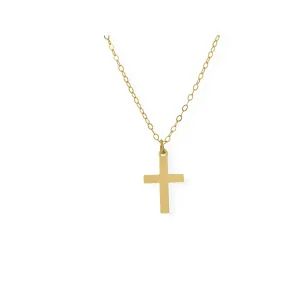 13" 1" Gold-Filled Cross Charm Necklace