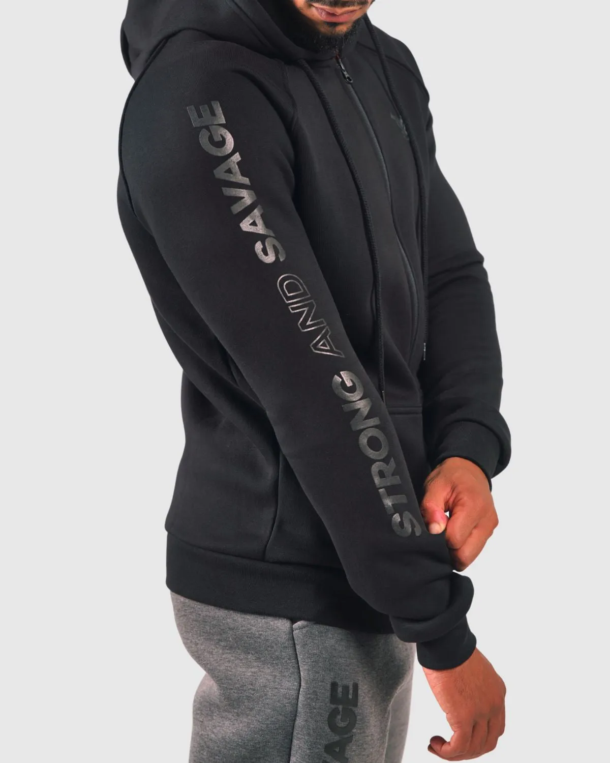Capital Zip Up Hoodie - Black