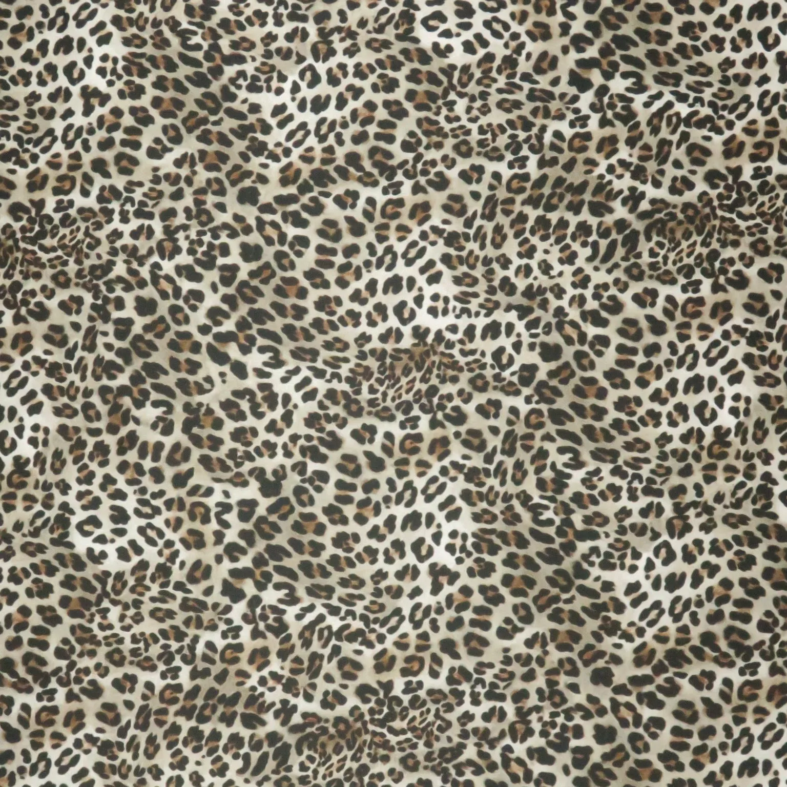 Cheetah Brown Stretch Printed Satin Silk Fabric