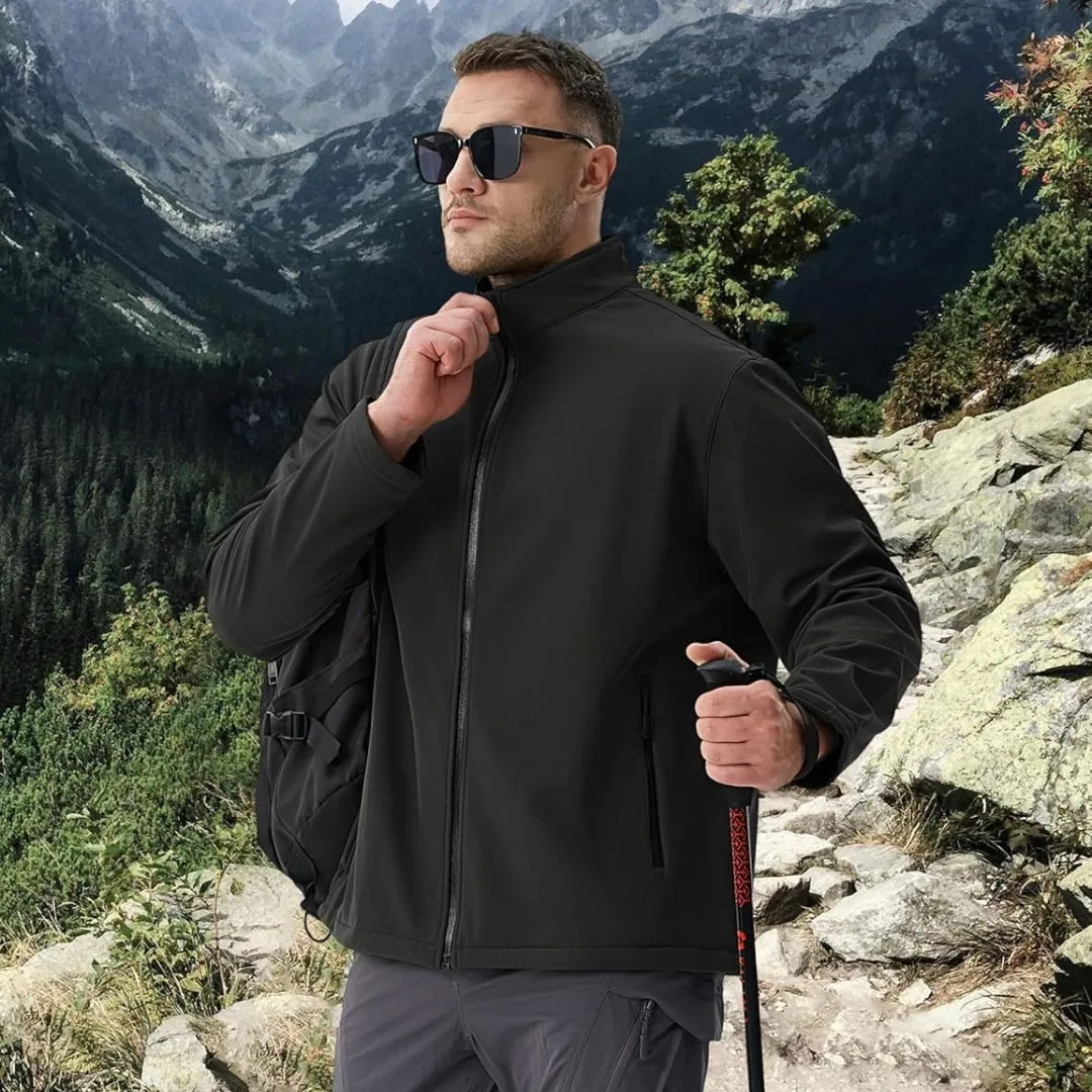 Mens Softshell Windproof Waterproof Coats Hiking Jackets