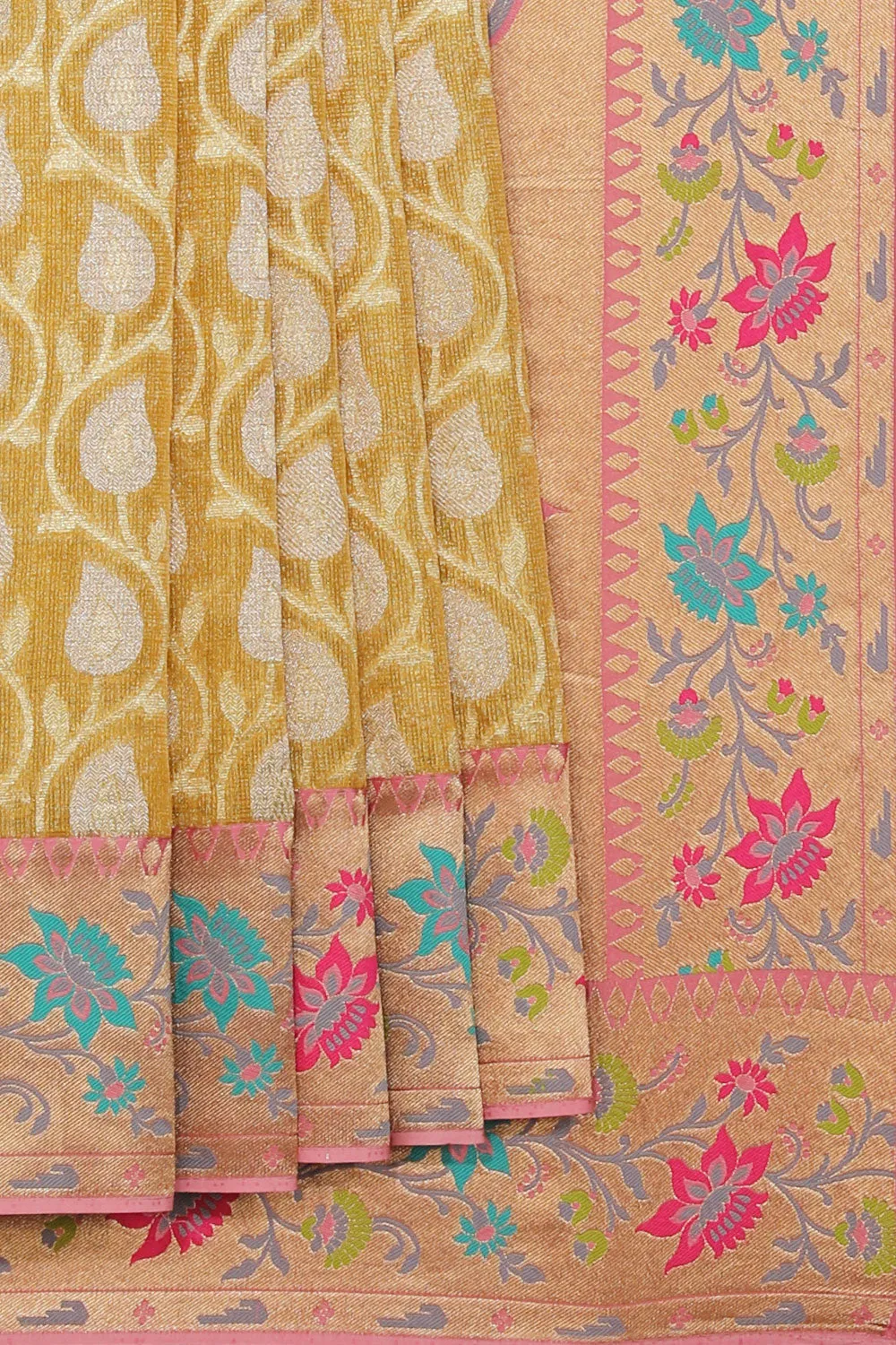 Tissue Spring Yellow Saree