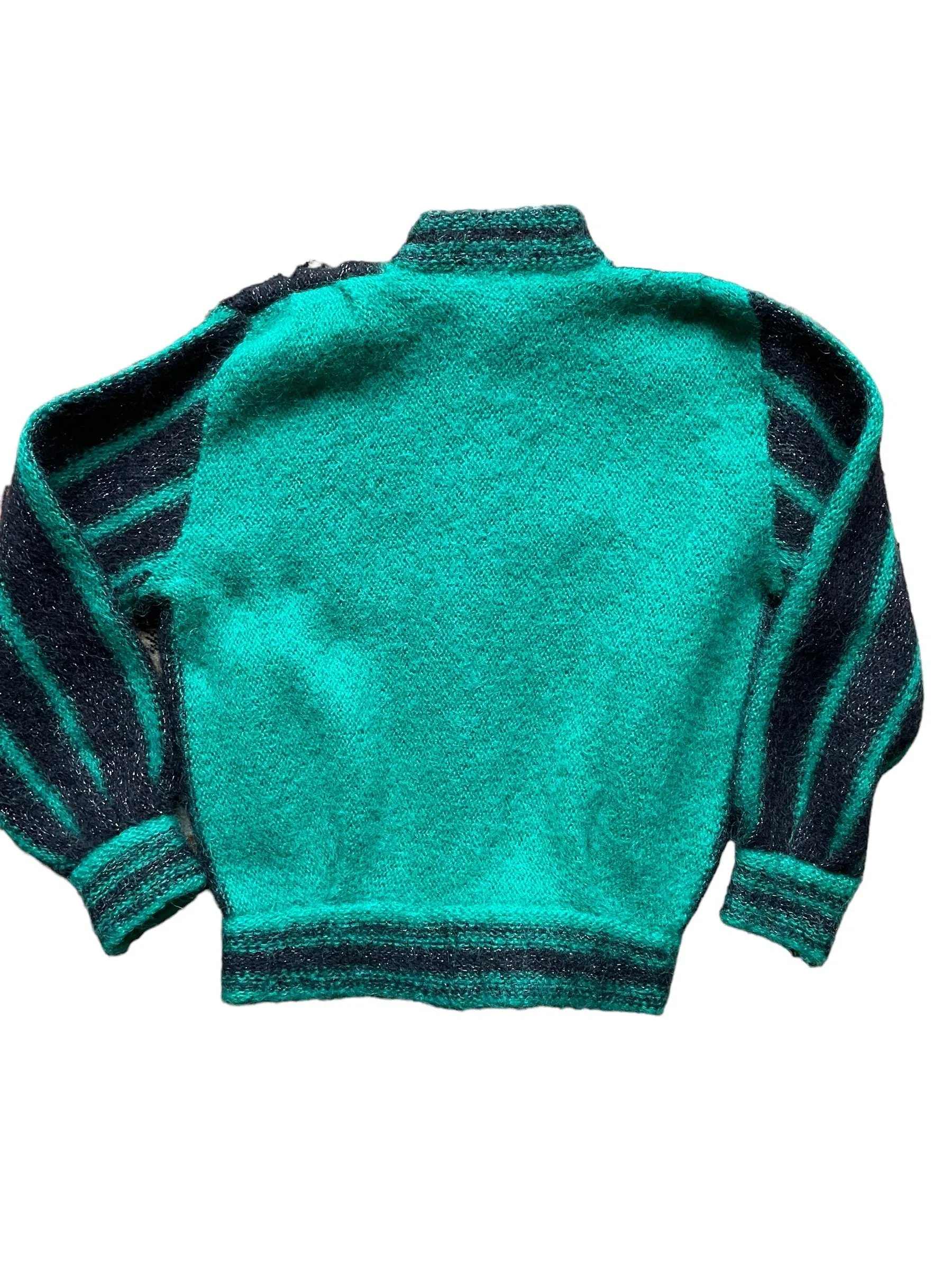 Vintage 80s Green and Black Sparkly Cardigan SZ L | Seattle True Vintage | Barn Owl Vintage Womens Clothing